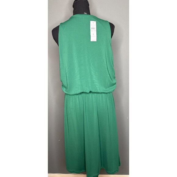 Ann Taylor Green Sleeveless Blouson Midi Dress NWT - Picture 2 of 8